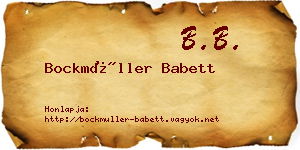 Bockmüller Babett névjegykártya